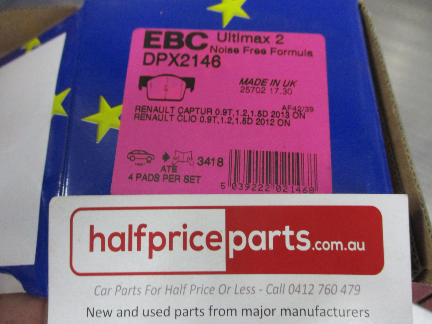 EBC Front Disc Brake Pad Set Suits Renault Clio / Smart Forfour New Part