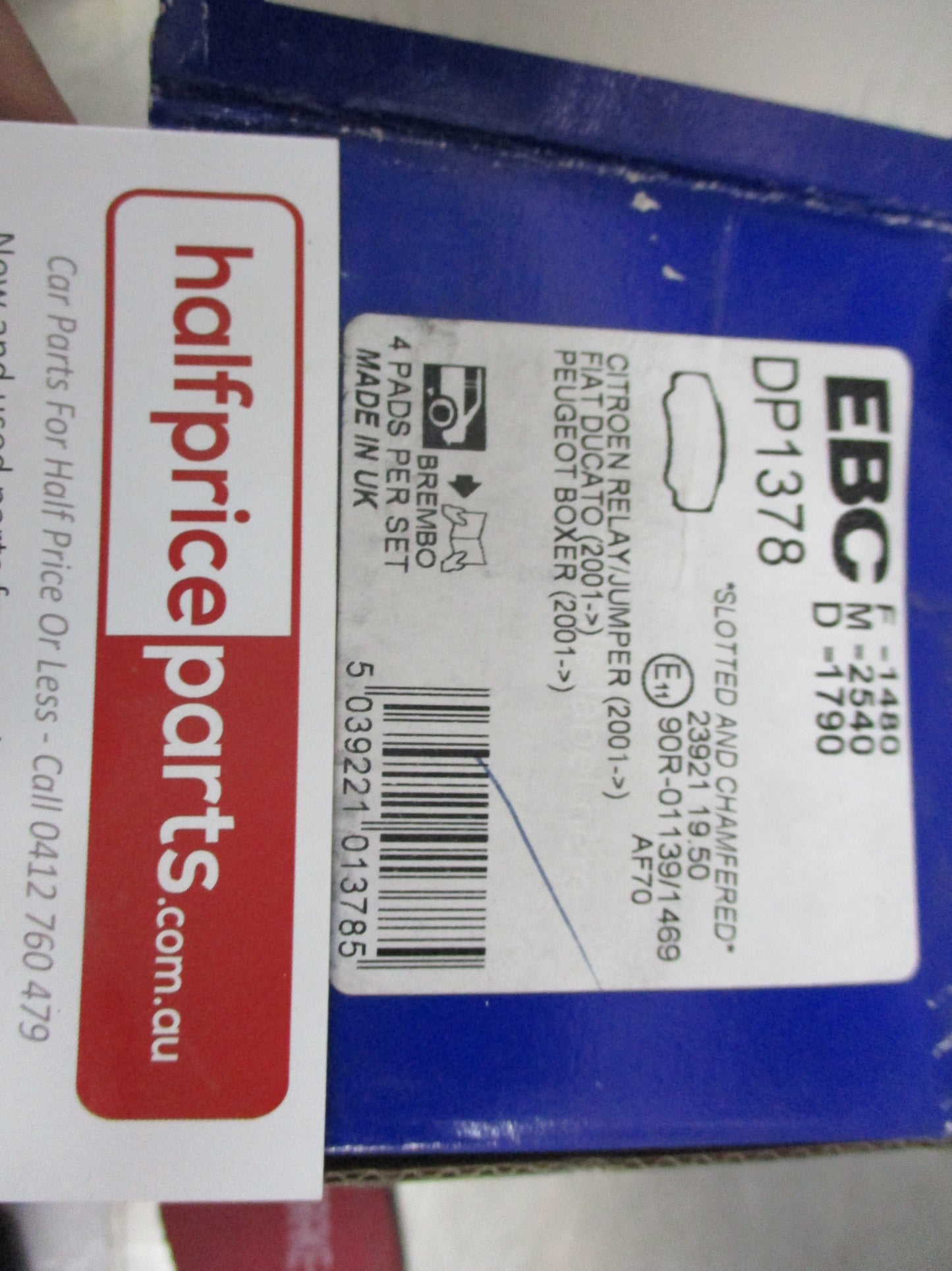 EBC Rear Disc Brake Pad Set Suits Citroen Jumper/Fiat Ducato Van/Peugeot Boxer New Part