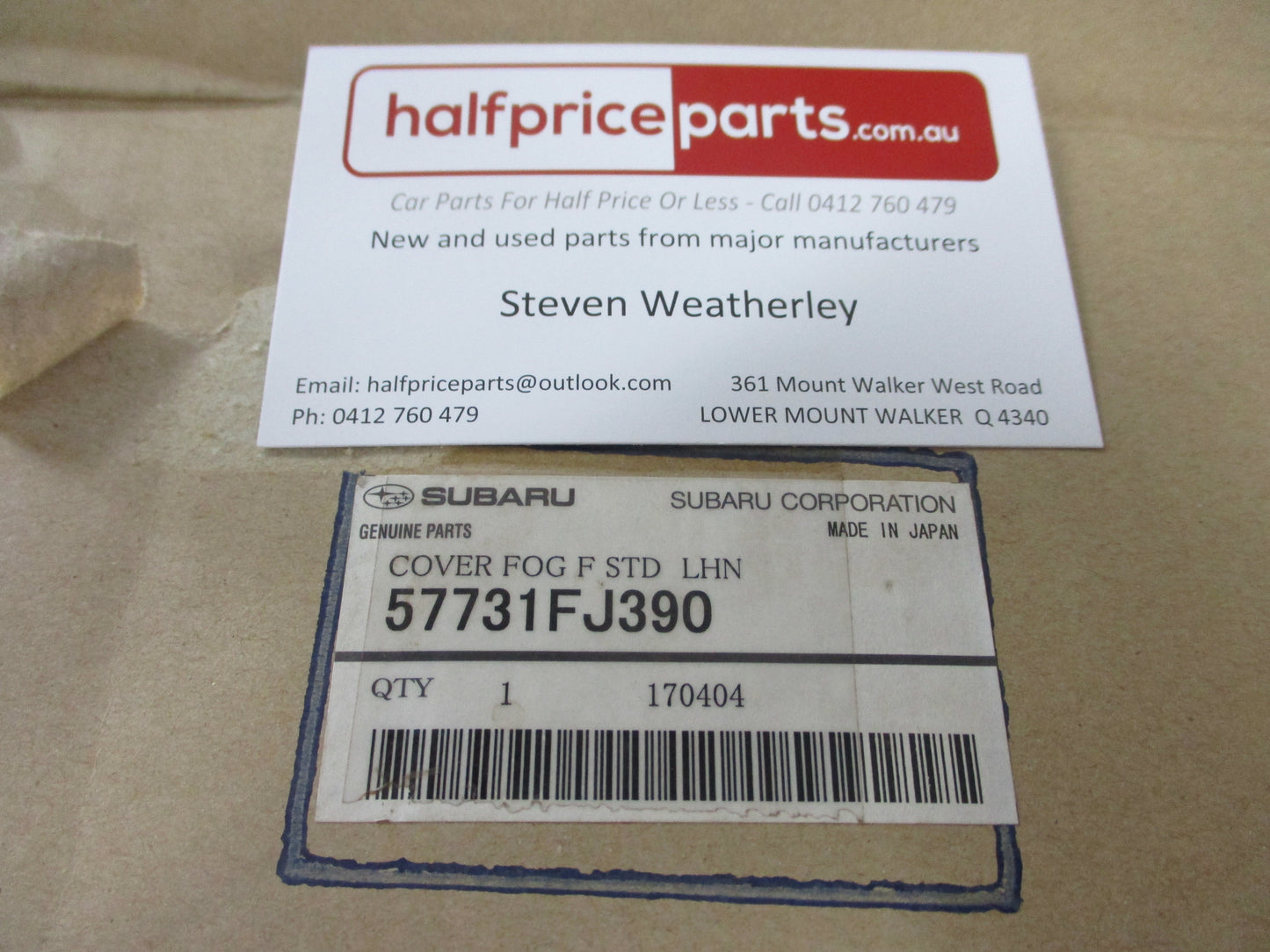 Subaru Impreza Sedan-Wagon Genuine Left Hand Front Fog Light Cover New Part