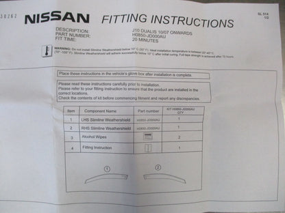 Nissan Dualis Genuine Front Weather Shields Pair New