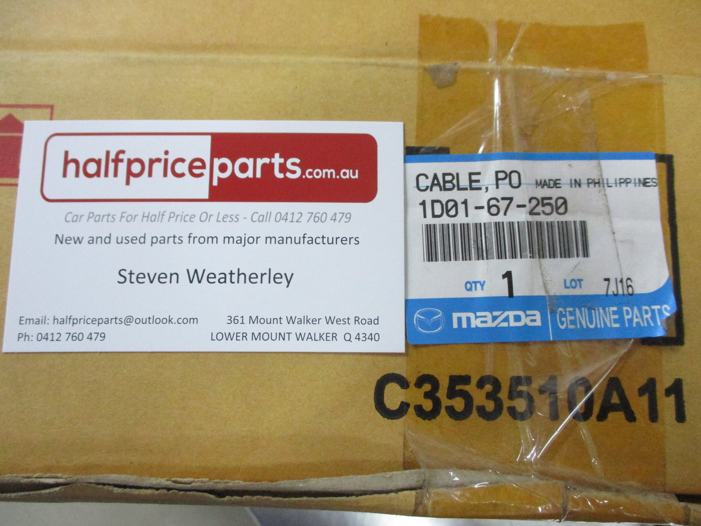 Mazda BT-50 Genuine Positive Cattery Cable New Part