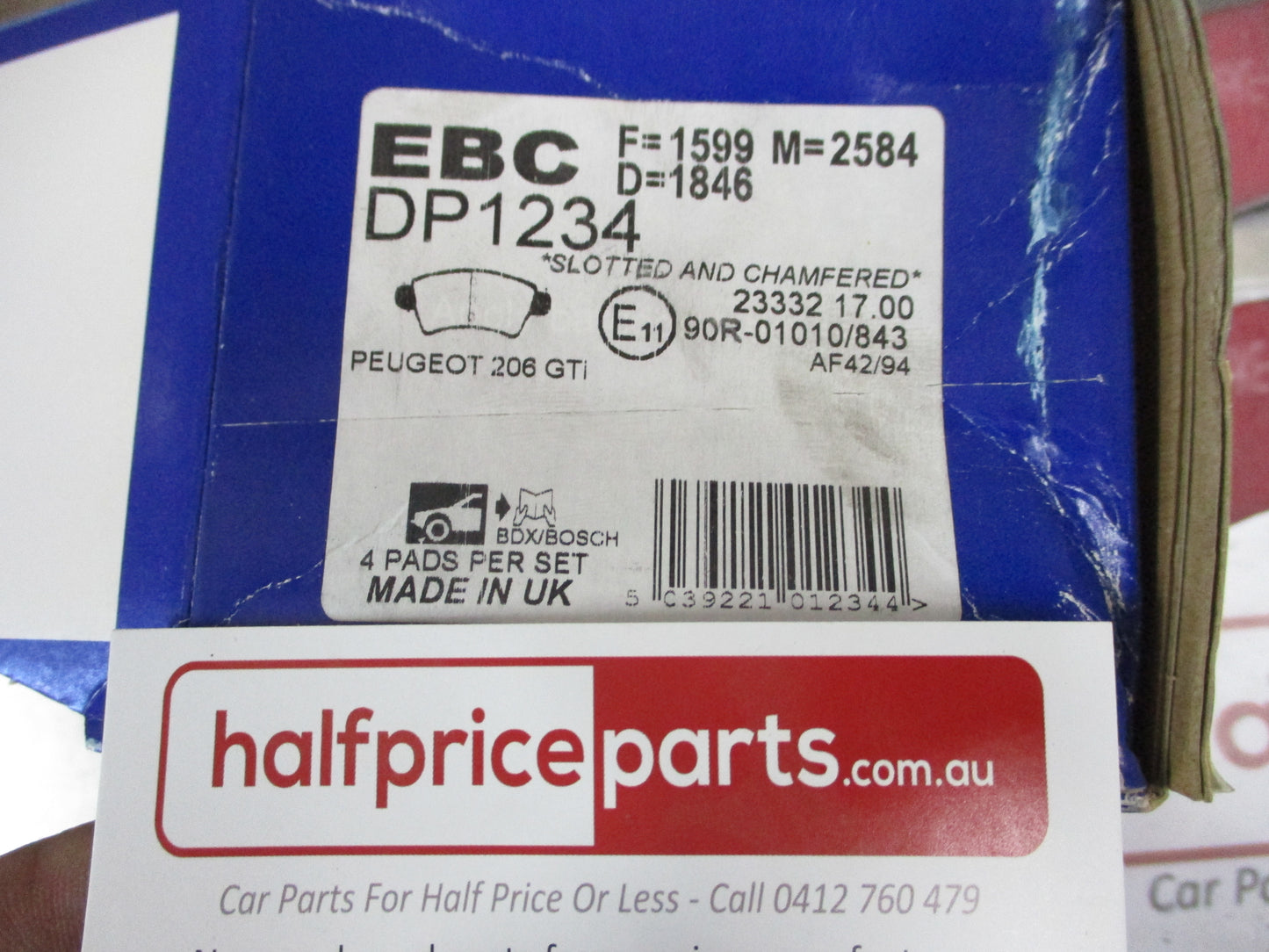 EBC Front Disc Brake Pad Set Suits Peugeot 206/306/Citroen Xsara New Part