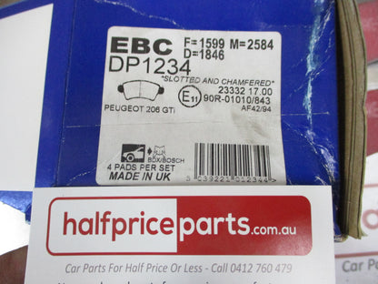EBC Front Disc Brake Pad Set Suits Peugeot 206/306/Citroen Xsara New Part