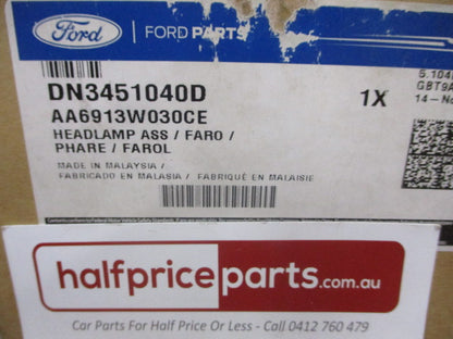 Ford Fiesta WT Genuine Left Hand Front Head Light Assembly (Passenger) New Part