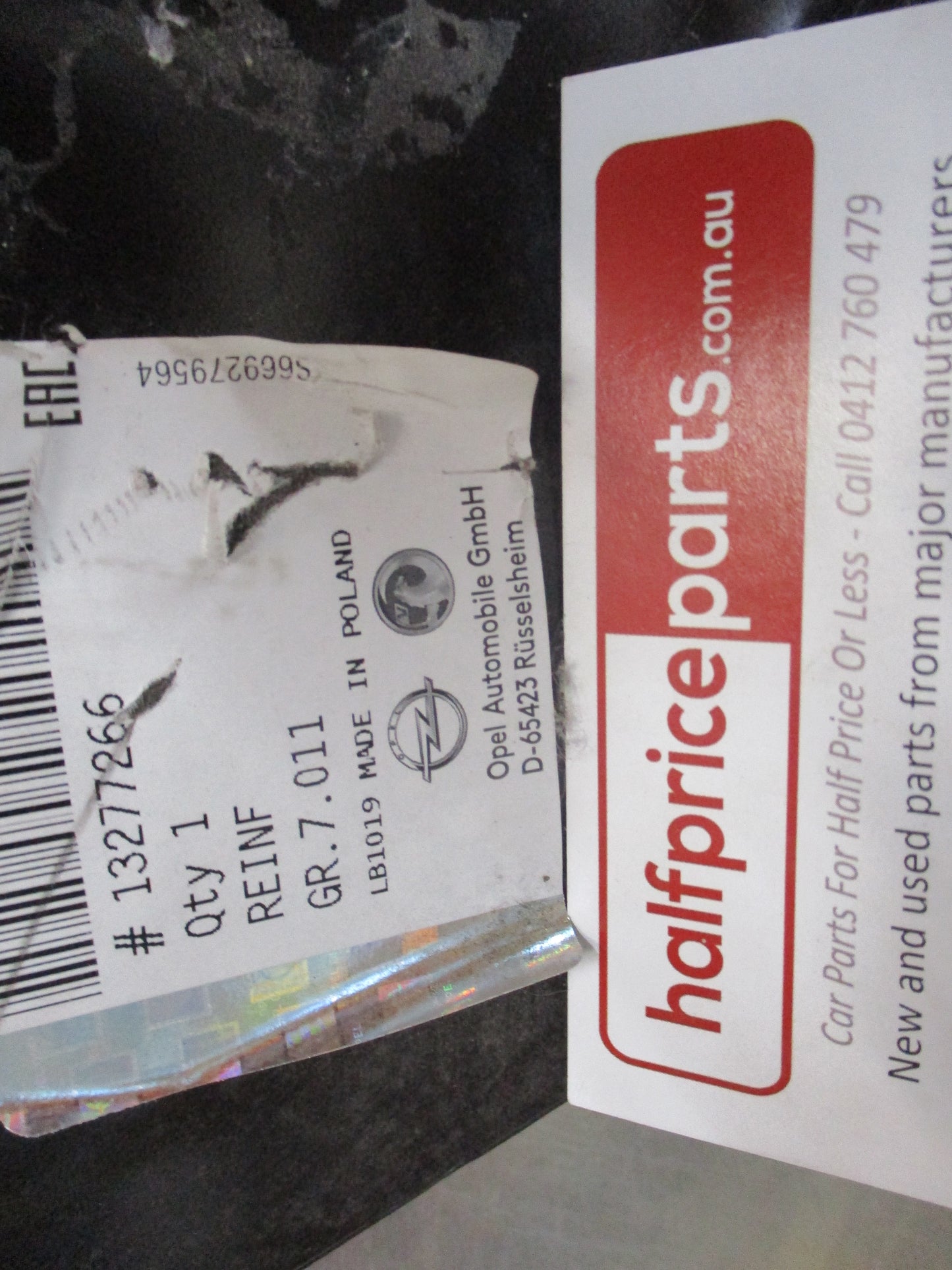Holden Astra-J Genuine Rear Lower Reinforcement Panel New Part