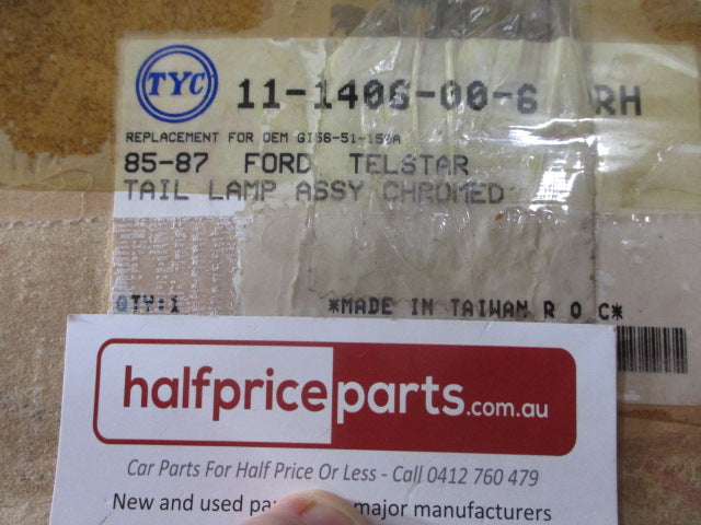 TYC Right Hand Rear Tail Light Assembly Suits Ford AS Telstar Sedan New Part.