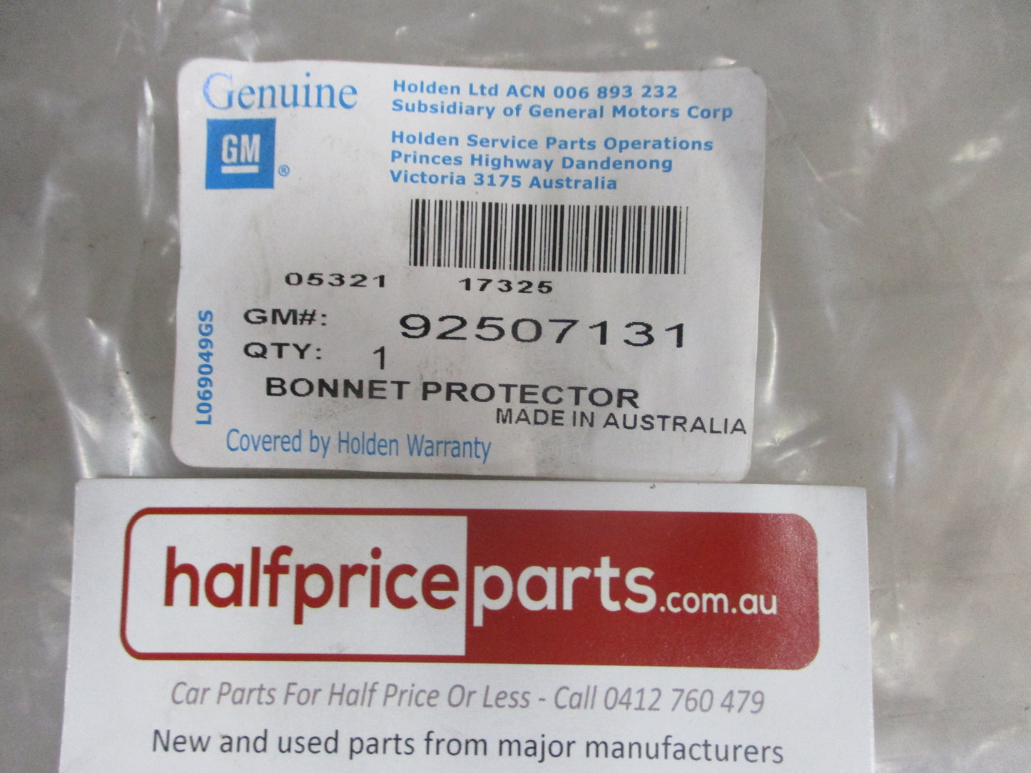 Holden TM Barina Genuine Smoked Bonnet Protector Kit New Part
