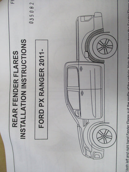EGR Ford PX Ranger Dual Cab Rear (Only) Fender Flare Kit - Unpainted - New