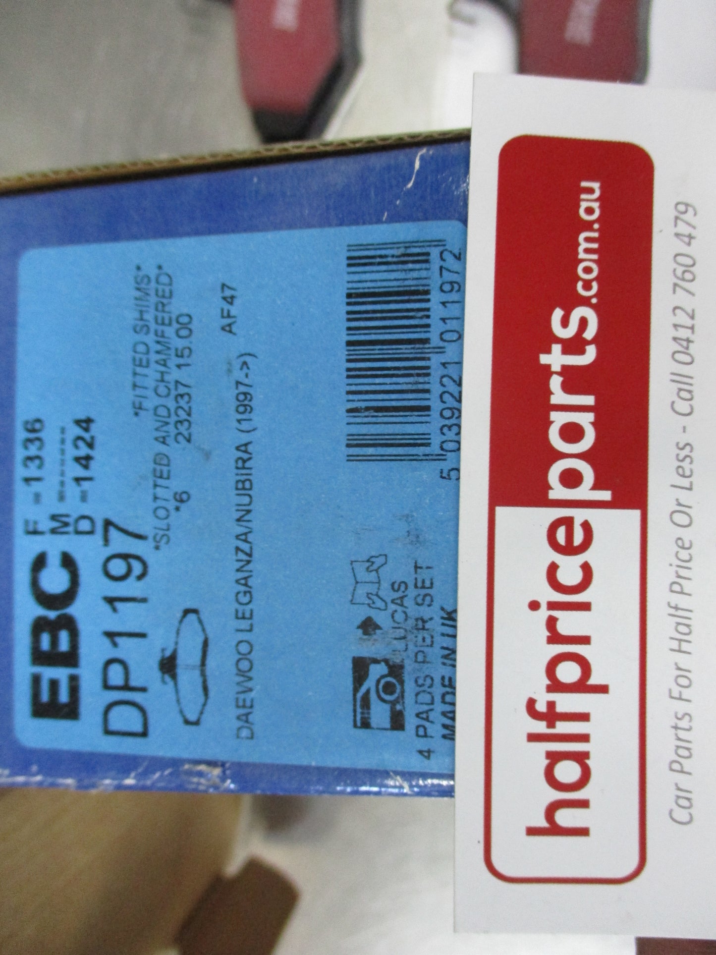 EBC Rear Disc Brake Pad Set Suits Daewoo Leganza/Nubira New Part