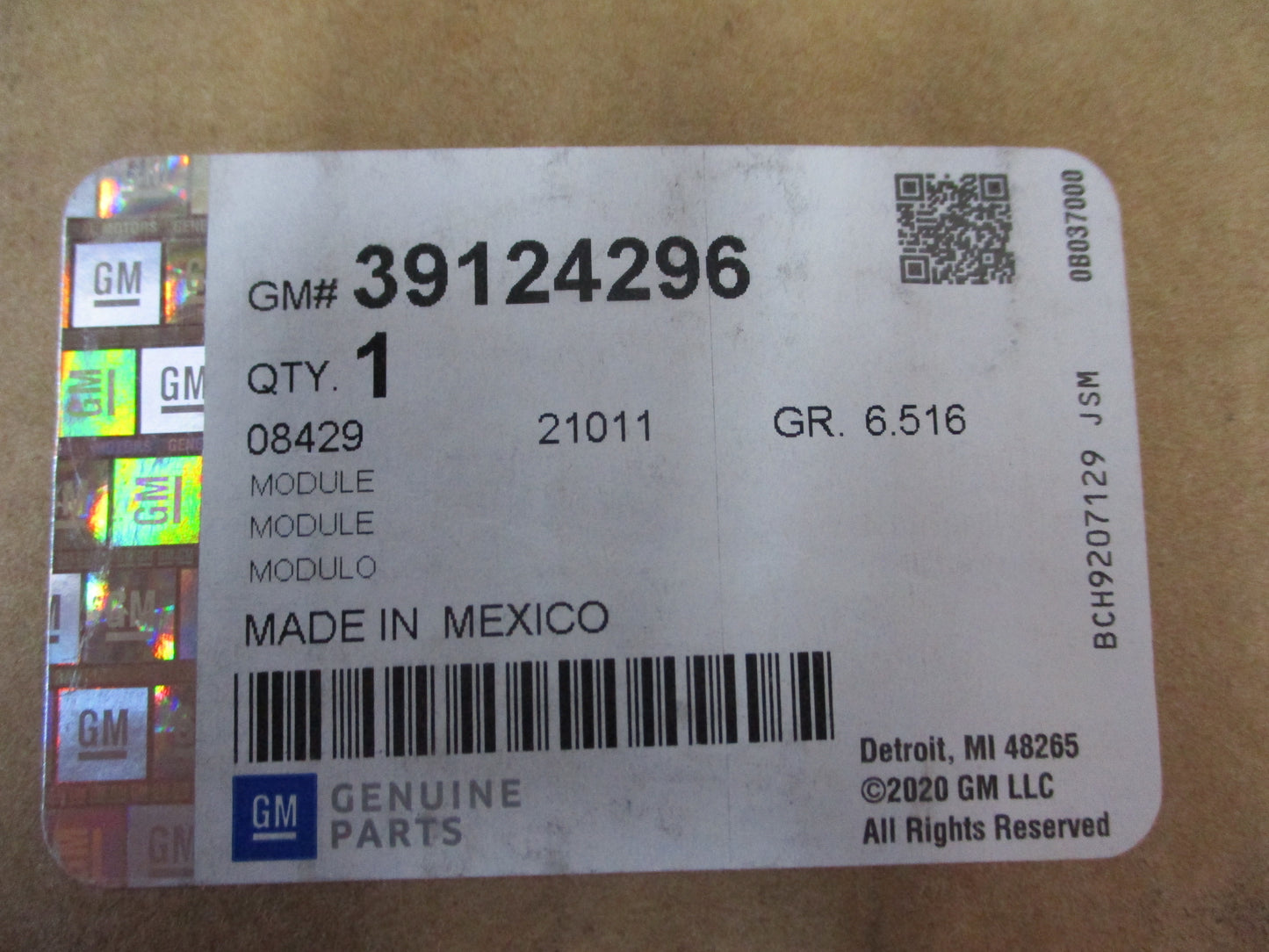 Holden ZB Commodore Genuine Steering Column Lock Control Module New Part