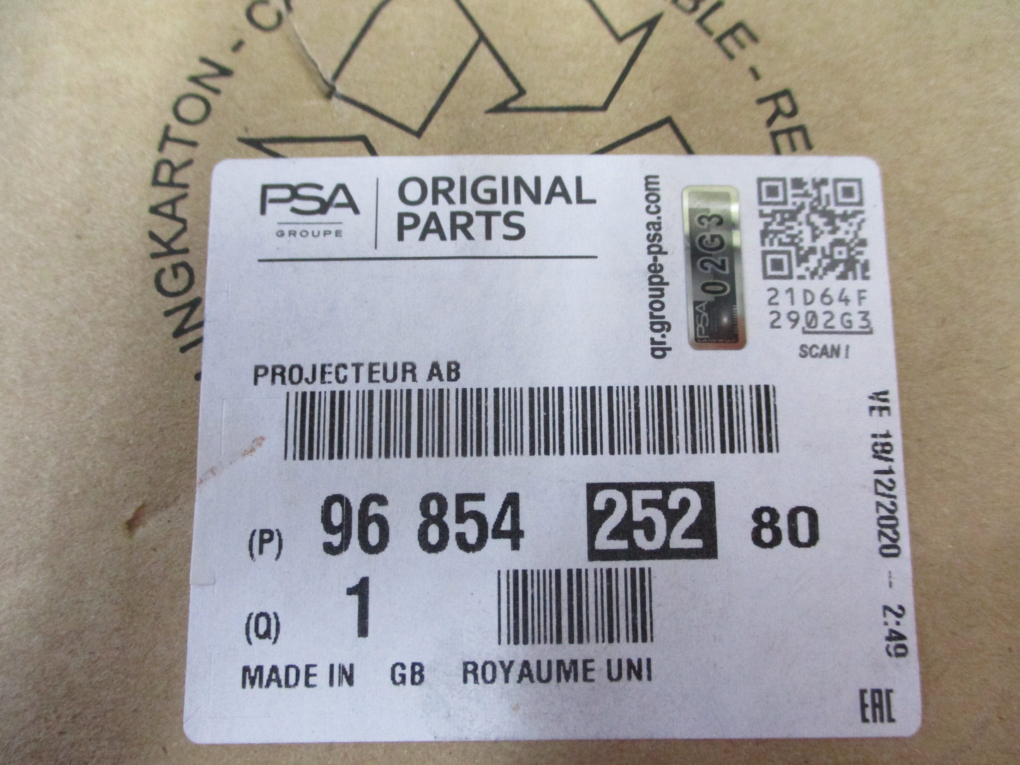 Peugeot 207-Citroen C3 Genuine Right Hand Front Fog Light New Part