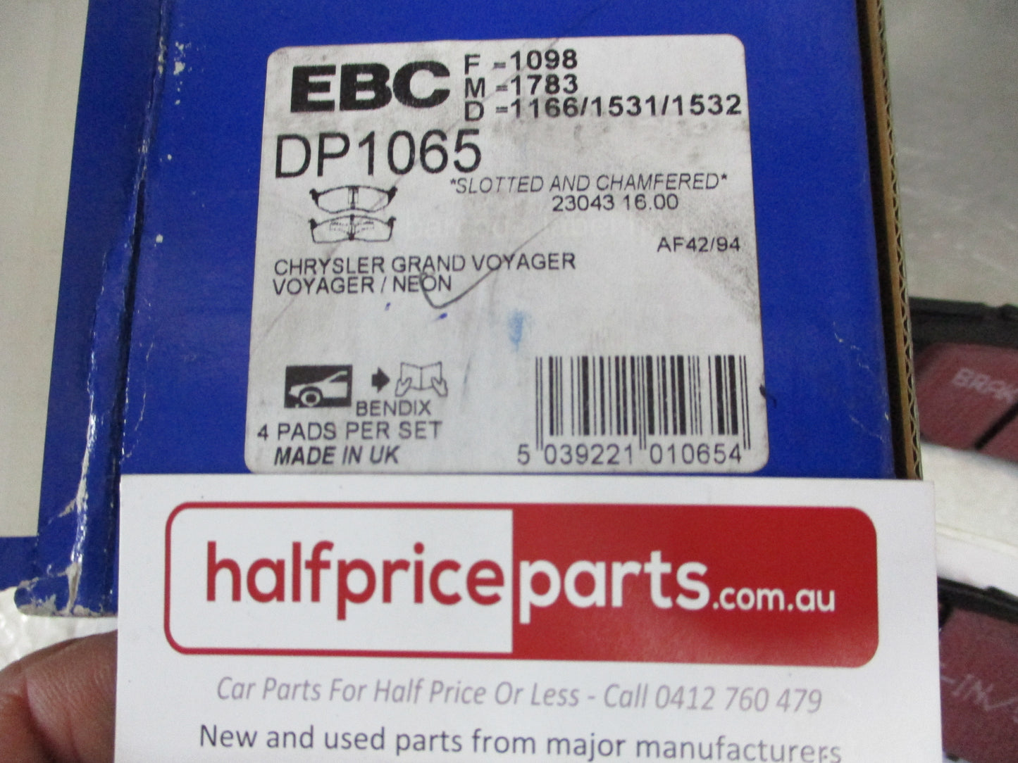 EBC Front Disc Brake Pad Set Suits Chrysler 300M/Neon/Voyager New Part