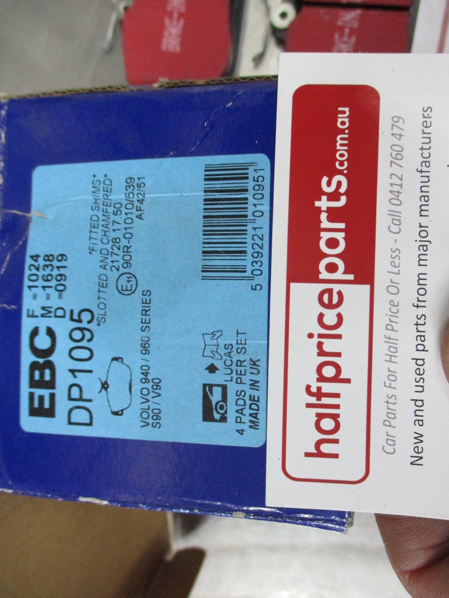 EBC Front Disc Brake Pad Set Suits Volvo 740-940-960-S90-V90 New Part