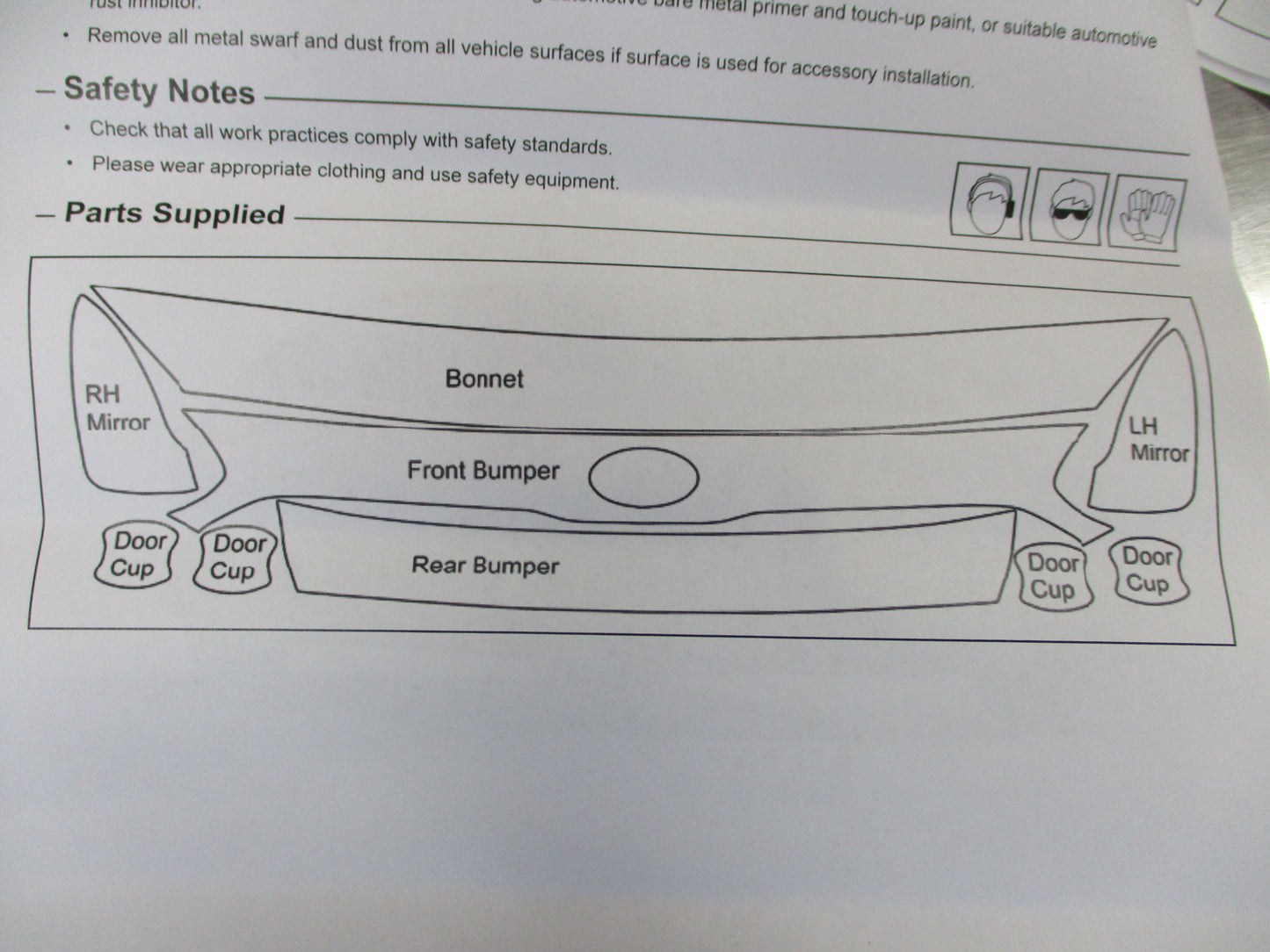 Kia Cerato 2.0 Ltr Mpi Sedan Genuine Paint Protection Film New Part