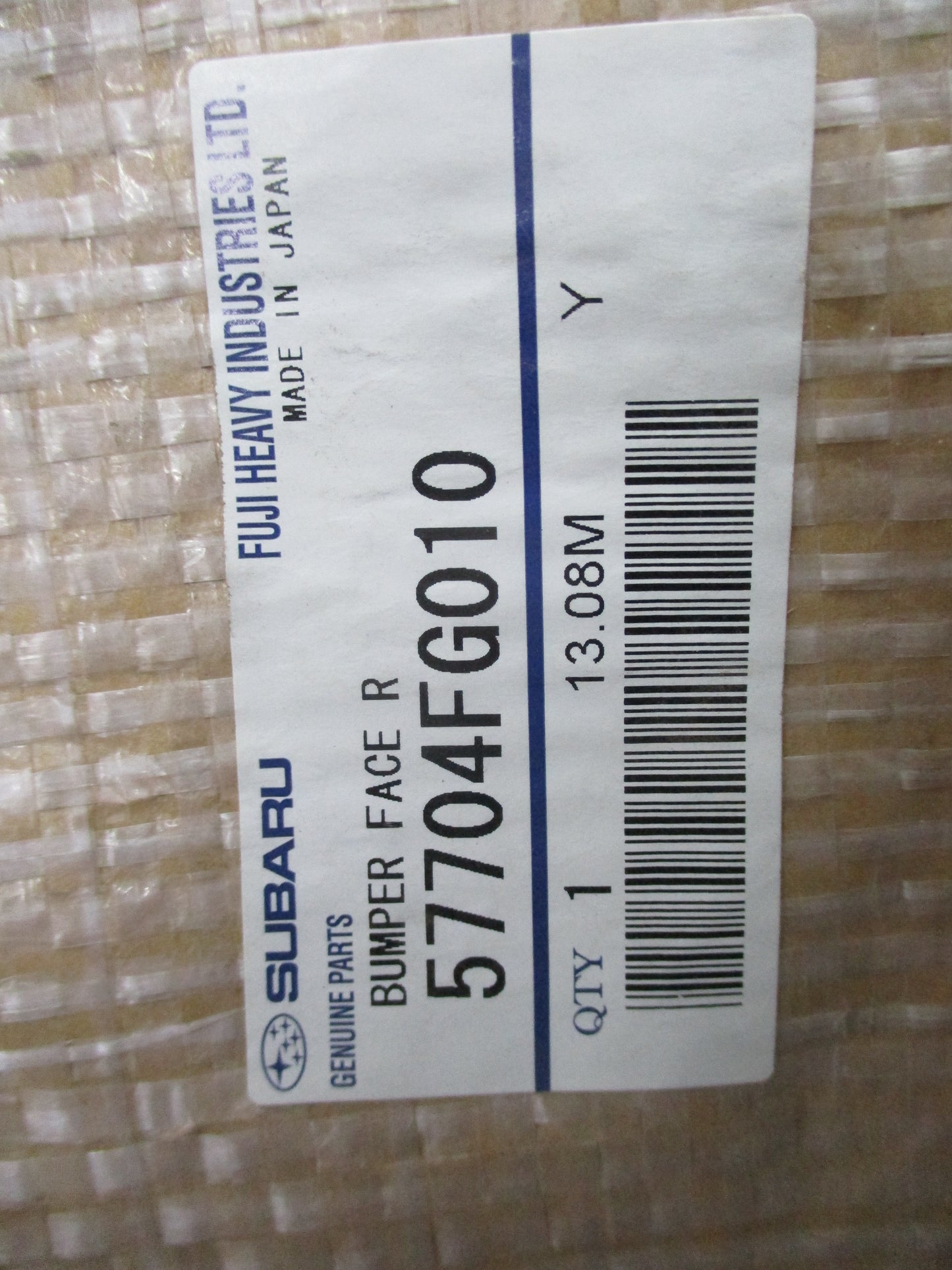 Subaru Impreza Wagon Genuine Rear Bumper Bar - Unpainted - New