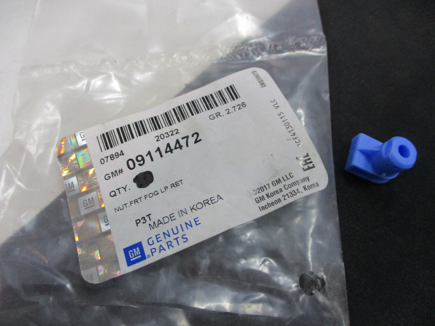 Holden Astra-Spark-Cruze Genuine Side Retainer Nut New Part