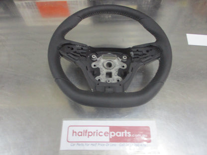 Holden VF HSV/GTS/SSV Genuine Flat Bottom Steering Wheel Leather (Black With White Stiching) New Part