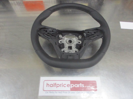 Holden VF HSV/GTS/SSV Genuine Flat Bottom Steering Wheel Leather (Black With White Stiching) New Part