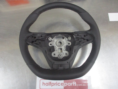 Holden VF HSV/GTS/SSV Genuine Flat Bottom Steering Wheel Leather (Black With White Stiching) New Part