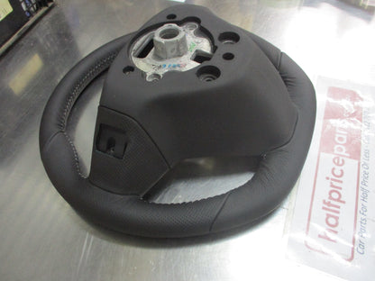 Holden VF HSV/GTS/SSV Genuine Flat Bottom Steering Wheel Leather (Black With White Stiching) New Part