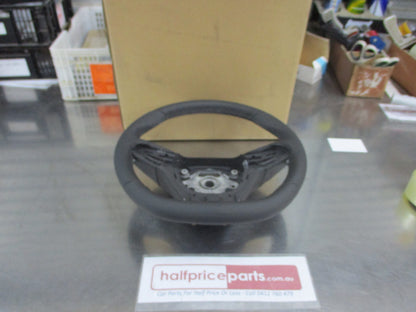 Holden VF HSV/GTS/SSV Genuine Flat Bottom Steering Wheel Leather (Black With White Stiching) New Part