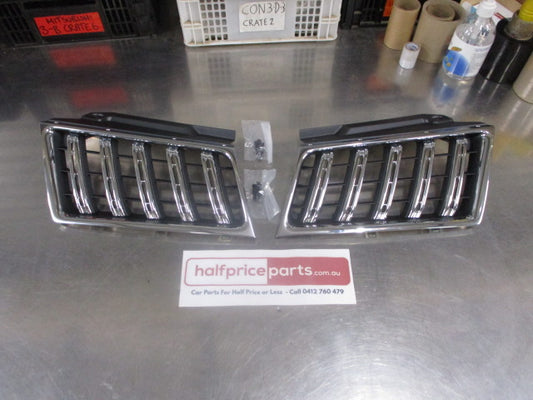 Mitsubishi Triton Genuine Front Radiator Grille Pair Chrome New Part