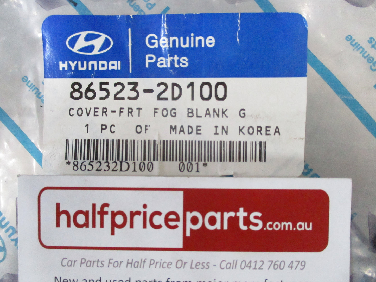 Hyundai Elantra Genuine Passenger (LH) Front Bumper Blanking Cover New Part