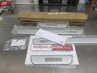 Mazda 6 Genuine Set Of Chrome Door Scuff Plates New Part