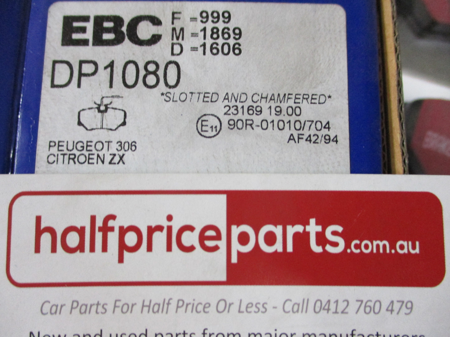 EBC Front Disc Brake Pad Set Suits Peugeot 306/Citroen ZX New Part