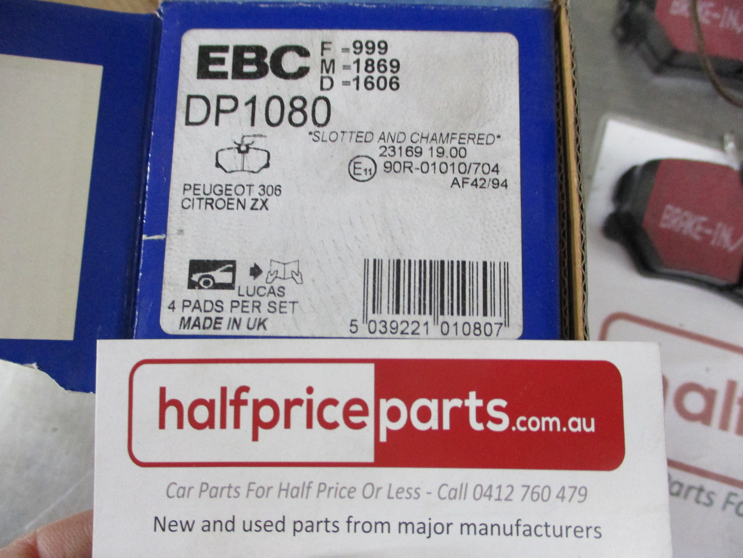 EBC Front Disc Brake Pad Set Suits Peugeot 306/Citroen ZX New Part