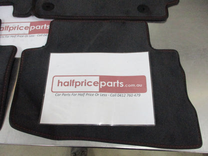 Huyndai Kona Genuine Carpet Mat Set 4 Black With Red Stitching New Part