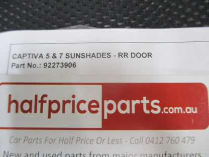 Holden Captiva CG 5&7 Genuine Rear Door Smart Shades With Bag (WITHOUT CLIPS) New Part