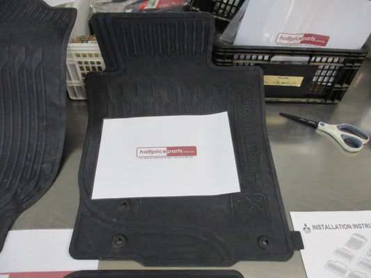 Mitsubishi QE Pajero Sport Genuine Set of Front and Rear Rubber Floor Mats New Part