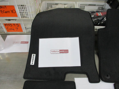 Hyundai Kona OS Genuine Black Carpet Floor Mat Set 4 New Part