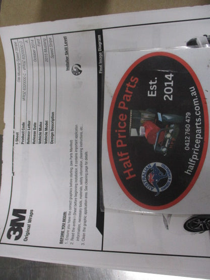 Ford Mustang FLA Genuine Door Speed Matte Black Stripe Decal Kit New Part