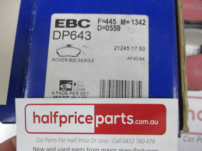 EBC Front Disc Brake Pad Set Suits Rover 800 New Part