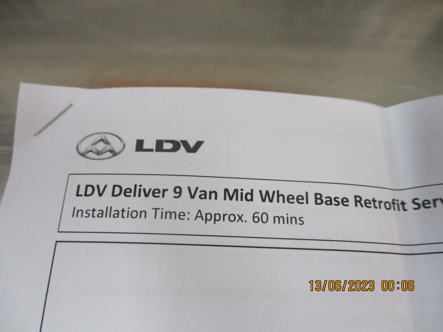 LDV Deliver 9 Van Mid Wheel Base Genuine Retrofit Tow Bar Support Bracket Kit New Part