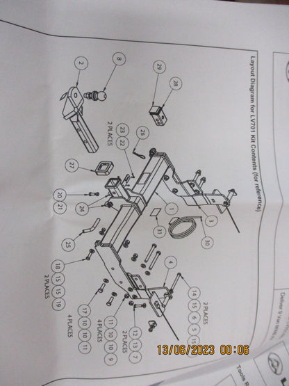 LDV Deliver 9 Van Mid Wheel Base Genuine Retrofit Tow Bar Support Bracket Kit New Part