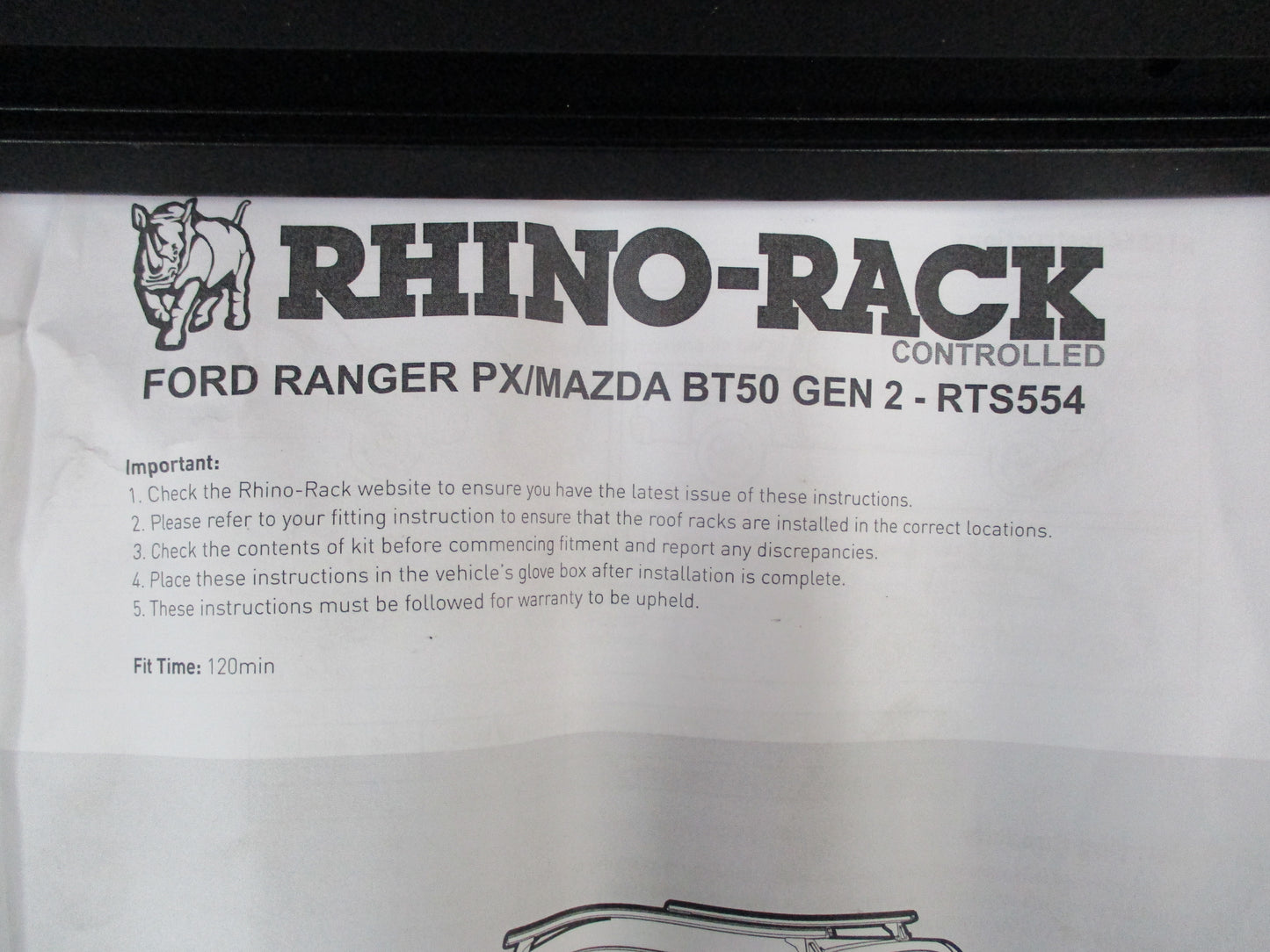 Rhino Rack RTS Tracks To Suit Ford PX Ranger / Mazda BT50 Gen 2 New