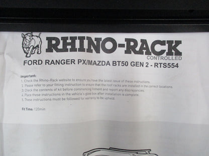 Rhino Rack RTS Tracks To Suit Ford PX Ranger / Mazda BT50 Gen 2 New