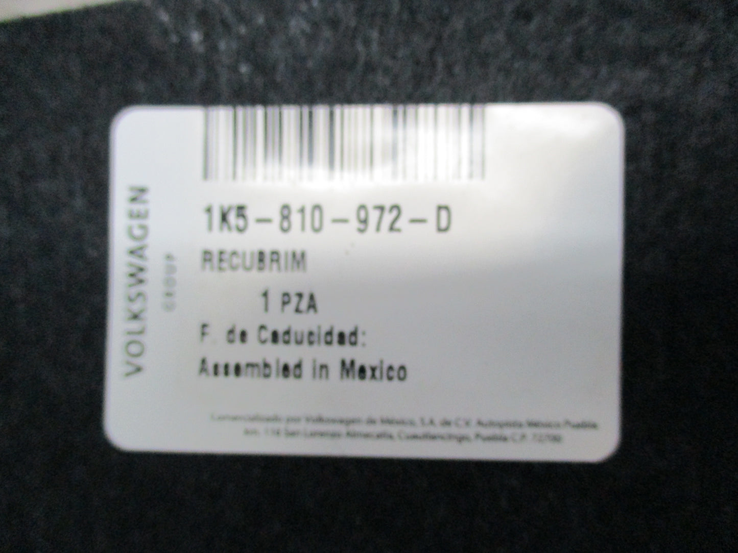 Volkswagen Jetta Genuine Rear Right Inner Wheel Liner New