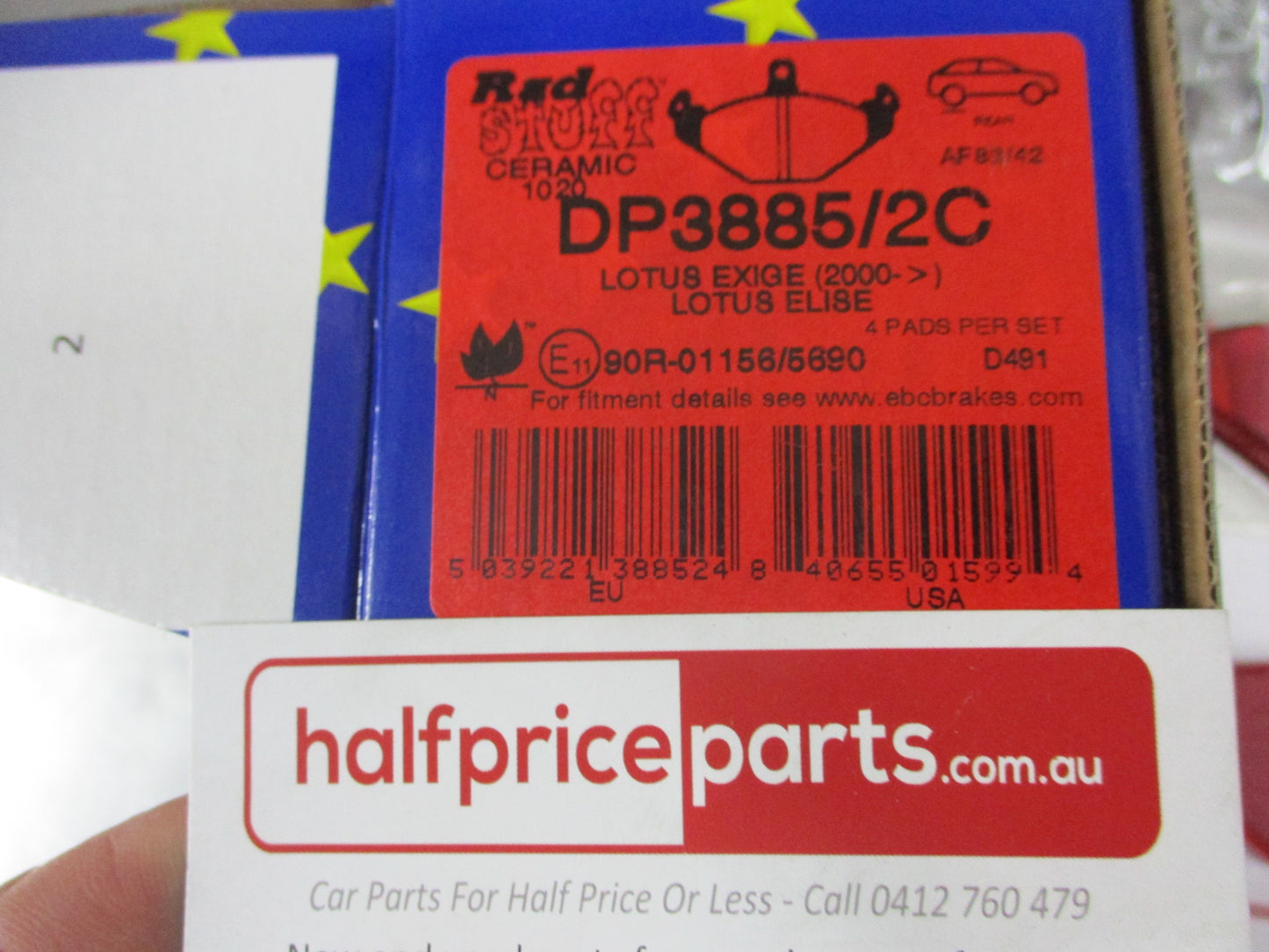 EBC Redstuff Rear Disc Brake Pad Set Suits Lotus 2-Eleven/Elise/Europa/Exige/Speedster/Roadstar New Part