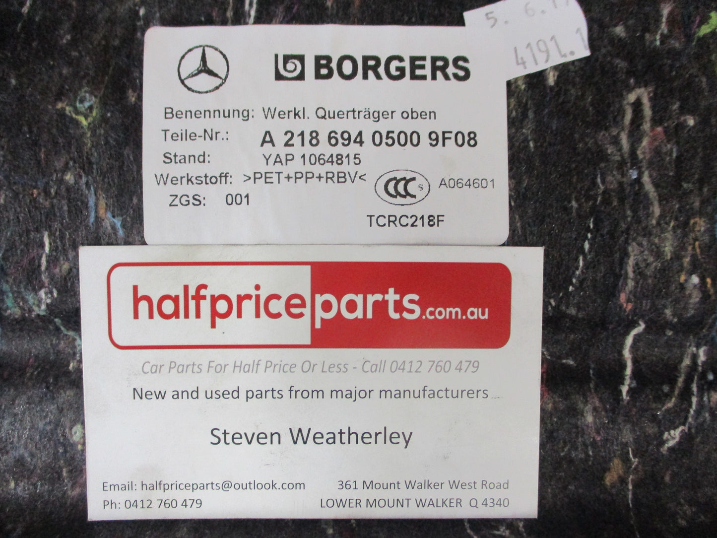 Mercedes Benz CLS-Class 218 Genuine Boot Cross Member Trim New Part