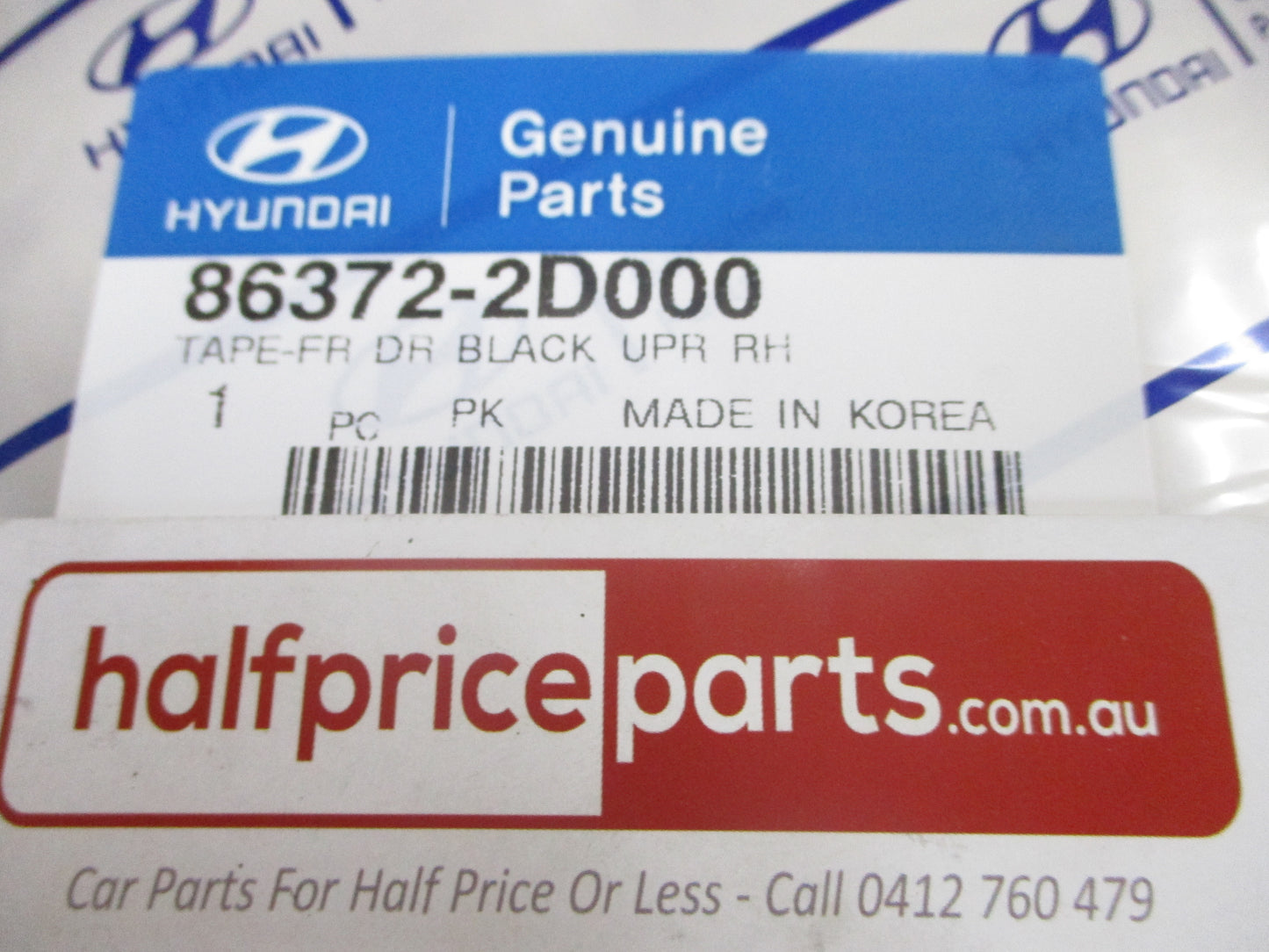Hyundai Elantra Genuine Upper Front Door Black Out Tape New Part