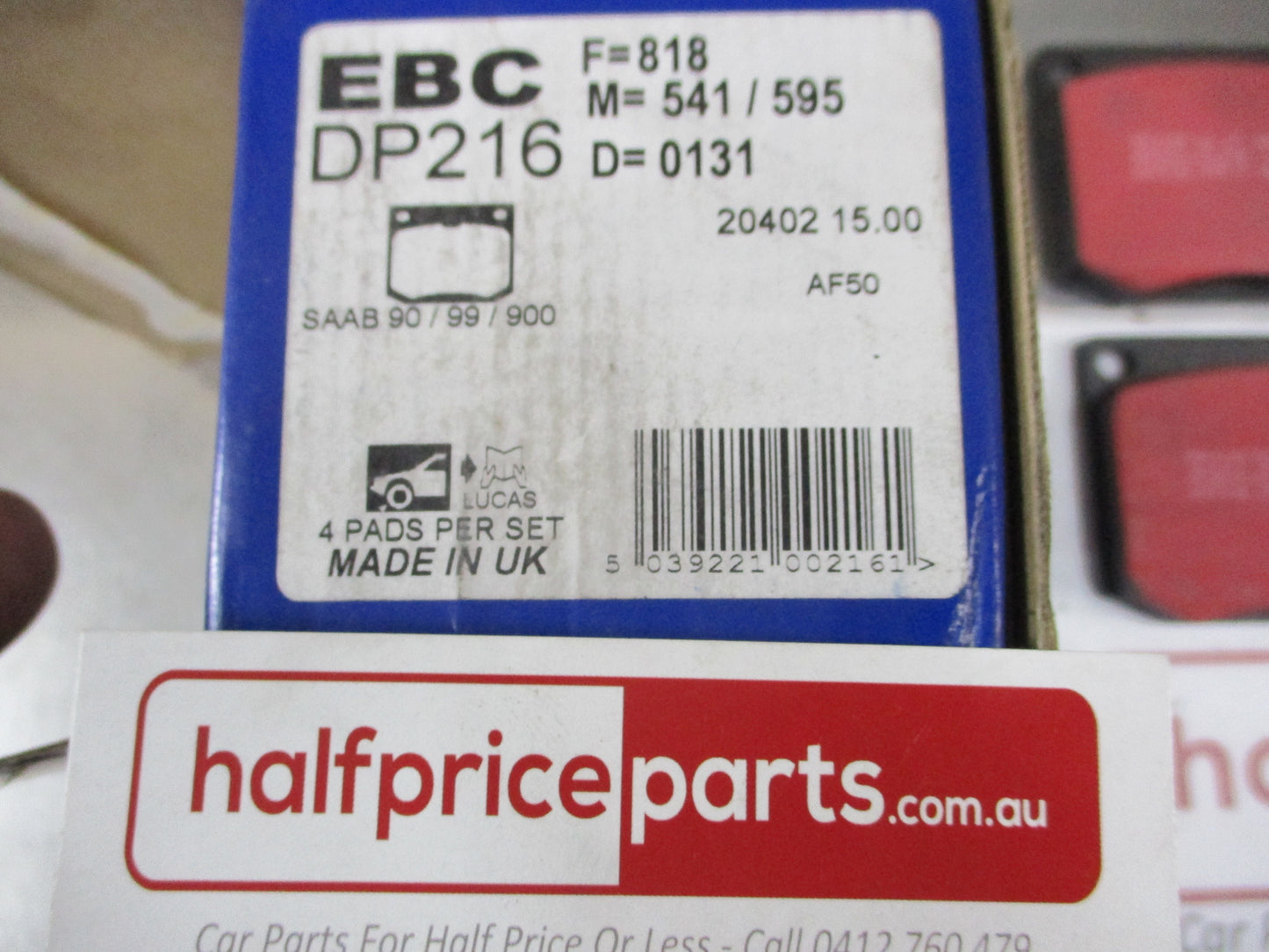 EBC Front Disc Brake Pad Set Suits SAAB 90-99-900 New Part