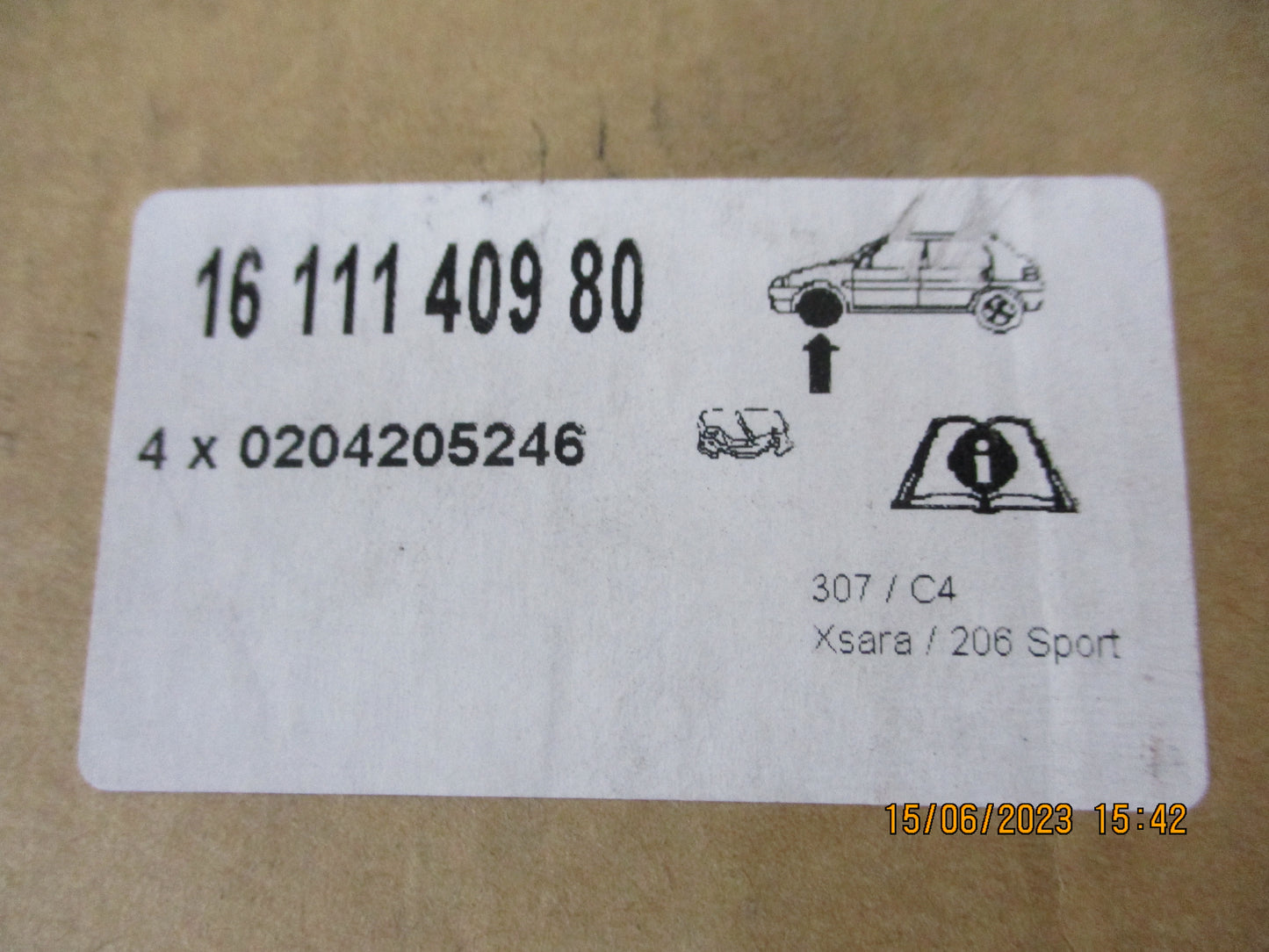 Peugeot 206-307 Genuine Front Brake Pad Set New Part