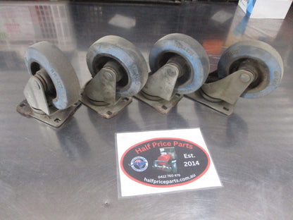 RICHMOND CASTER 100mm X 32mm Wide- Qty of 4 - SWIVEL CASTERS Used Part