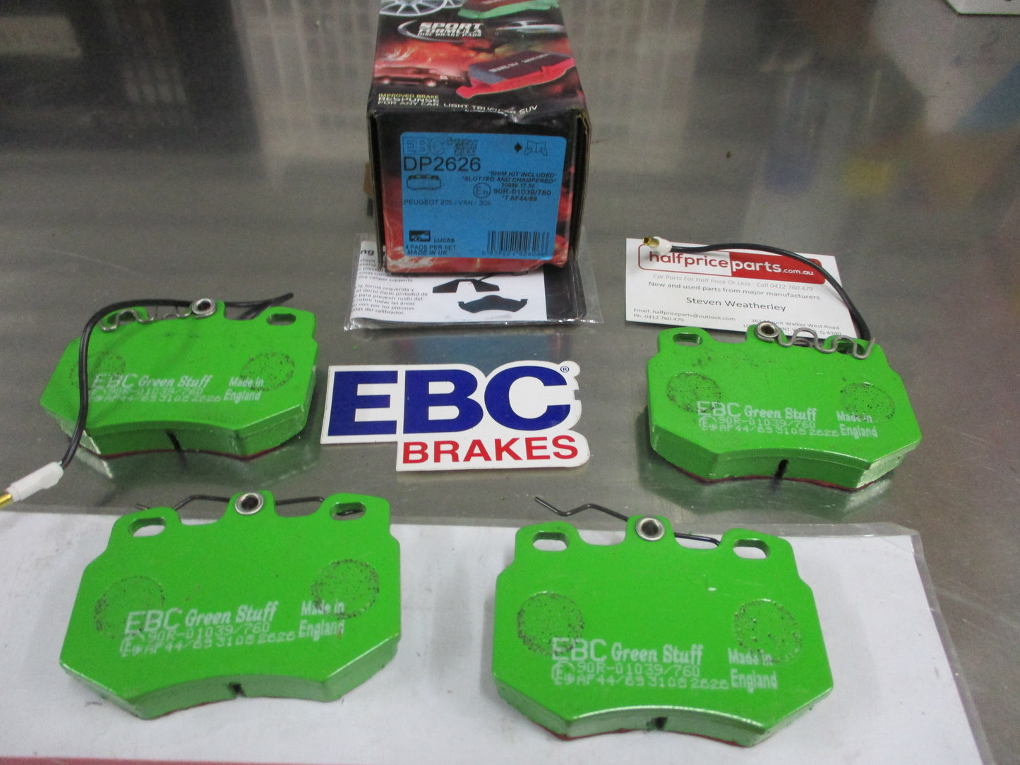EBC Greenstuff Front Disc Brake Pad Set Suits Peugeot 106 New Part