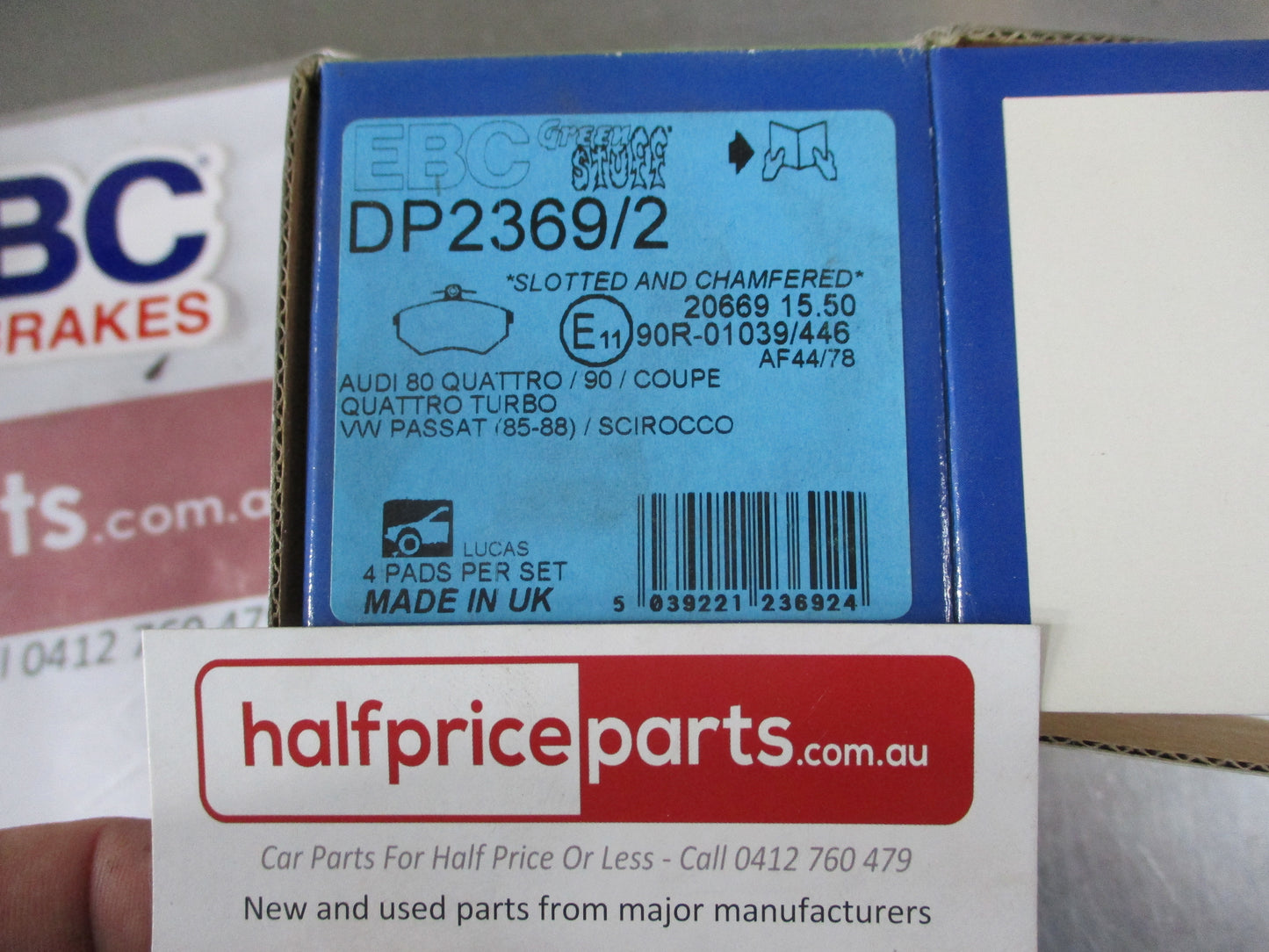 EBC Greenstuff Front Disc Brake Pad Set Suits Audi 100-80-90-Coupe/Ford Escort/VW Passat New Part