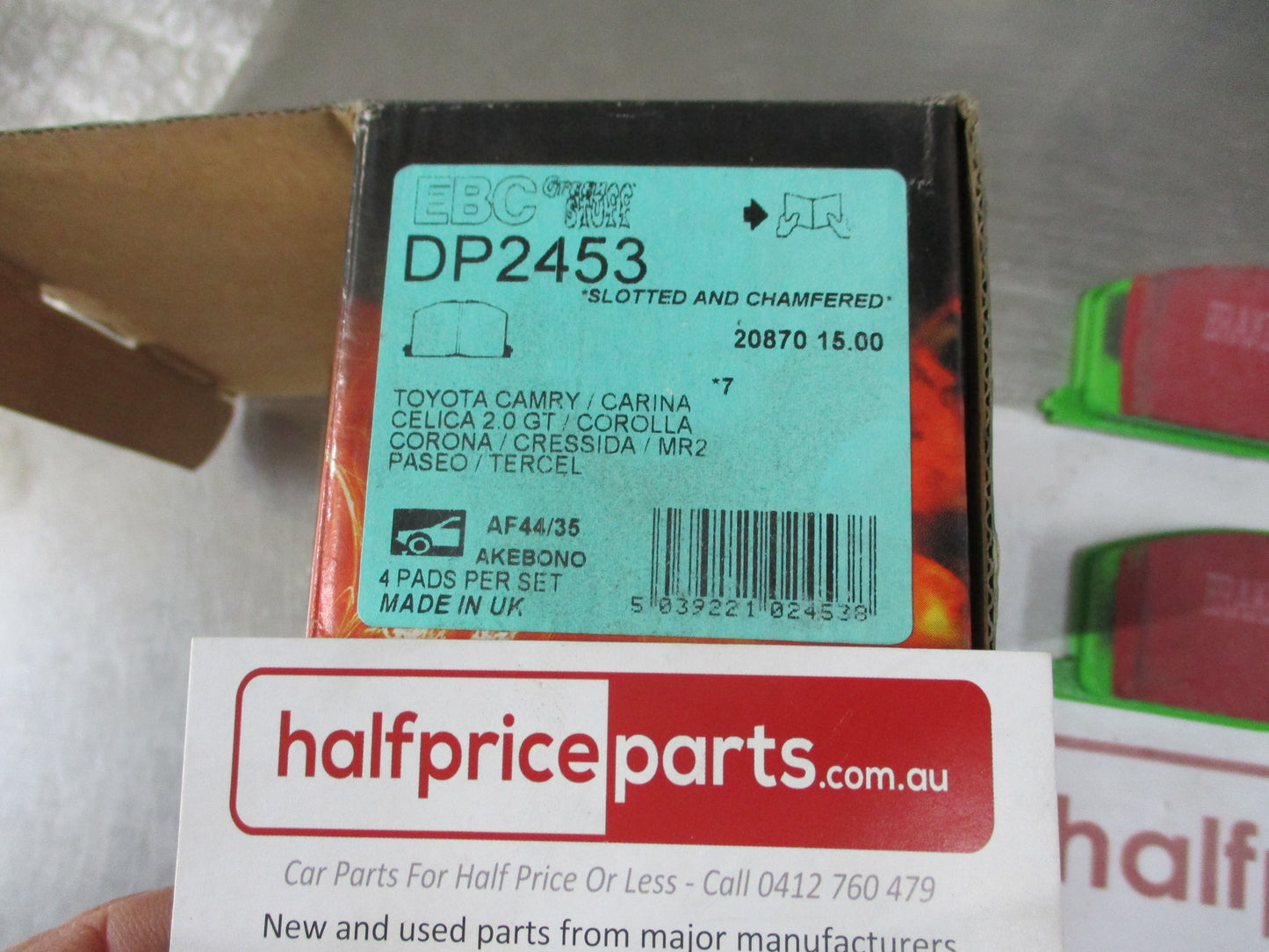 EBC Greenstuff Front Disc Brake Pad Set Suits Toyota Camry-Celica-Corolla-MR2-Starlet-Paseo-Tercel New Part